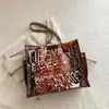 Bolso tote grande, simple y elegante para mujer, nuevo modelo verano 2026, bolso de hombro transparente de gelatina con graffiti personalizado