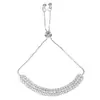 Pulsera de Diamantes de Arco Nuevo Transfronteriza Estilo Ins para Mujer Lujo Ligero Nicho Pulsera Deslizante Totalmente de Diamante Cadena de Garras Moda Europea y Americana