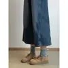 Zapatos negros mocasines marrones para mujer 2025 nuevos zapatos de otoño e invierno para mujer zapatos de cuero pequeños esmerilados mocasines de gamuza