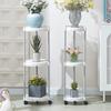 1 Estante para Flores de Múltiples Niveles para Interiores con Ruedas Estante para Flores de Balcón Estante para Macetas de Potos Suculentas Estante de Almacenamiento de Plástico para Ventana de Bahía