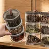 D3052 Caixa de Armazenamento de Especiarias Cozinha Doméstica Caixa de Armazenamento de Pimenta Temperos Caixa de Armazenamento de Temperos Caixa Selada para Ingredientes Secos