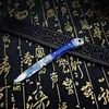 Cuchillo Plegable de Acero Inoxidable Afilado Forjado a Mano Cuchillo Pequeño Portátil Exquisito con Filo de Minoría Étnica de Xinjiang Mongolia Interior