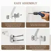 KAPANOU Ganchos Dobles para Abrigos Montados en Pared set de 8, Perchero de Metal Resistente para Baño, Dormitorio, Entrada, Ganchos de Aluminio Versátiles y Decorativos para Colgar Toallas, Sombreros, Bolsos (Gris)