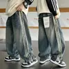 Pantalones vaqueros de pierna ancha para niño 2026 estilo primavera/otoño holgados rectos modernos casuales para niños mayores moda pantalones largos