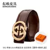 Cinturón Casual de Negocios para Hombre de Barriga de Cocodrilo Siamés Importado de Tailandia Hebilla Completa de Acero Cuero Genuino Lujo Accesible Cinturón para Hombre