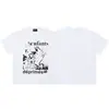 ERD Melancolia Rica Segunda Geração Estilo Americano High Street Estampa de Figura Verão Retrô Camiseta Casual Solta de Manga Curta Masculina e Feminina