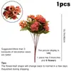 Rosas Simuladas, Arreglos Florales para Bodas, Decoración del Hogar, Ramos, Flores Artificiales de Otoño, Flores Artificiales Realistas de Alta Gama