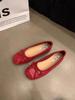 Evening Gentle Butterfly Ladyshoes Ballet Flat Shoes Francês Retro Soft Silver Shoes Primavera e Verão Chanel Style Sapatos Femininos