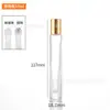 Botella dispensadora roll-on de 5 ml con tapa, Botella de perfume redonda de vidrio de 10 ml, Botella de vidrio roll-on de fondo grueso de 15 ml