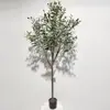 Árbol de Olivo Artificial Estilo Nórdico para Decoración de Piso de Sala de Estar, Árbol Falso para Paisajismo de Patio, Planta Verde Artificial para Paisajismo, Decoración de Planta en Maceta
