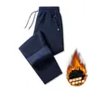 Pantalones casuales para hombre de talla grande transfronterizos, algodón puro, forro polar, pierna recta, pants deportivos, pantalones para hombre de talla grande hechos a medida, forro polar de invierno