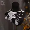Cadena para la clavícula con borla de flor estilo hada del bosque, collar dulce elegante para novia, juego de accesorios de alta gama para vestido de novia