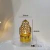Luz de Vela Led Cruzada Dourada de Ferro Estrela Lua Pequena Velinha Decoração de Mesa Luz Decorativa Luz de Atmosfera Festiva