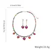 Conjunto de Pendientes y Collar con Forma de Corazón de Diamante de Zirconia Geométrico Cadena para la Clavícula de Lujo Ligero Joyería de Diseño de Nicho de Moda