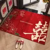 Nuestro Hogar Tiene Alegría Felpudo de Entrada Puerta Principal Alfombra Decoración de Boda Alfombra para Recién Casados Estilo Chino Felpudo de Entrada Carácter 'Xi' Felpudo Rojo para Puerta