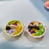 Adesivos de Geladeira de Resina de Comida Simulada Fruta Leite de Coco Refrescante de Hainan Pão Sorvete Adesivos Magnéticos Decoração de Móveis