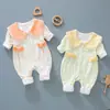 Mameluco para bebé primavera y otoño doble capa manga larga mameluco infantil estilo western mameluco para bebé niña ropa de otoño para recién nacido