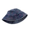 Borboleta Bordado Denim Pescador Chapéu Feminino Aba Grande Mostrando Rosto Pequeno Moda Casual Chapéu de Bacia Primavera e Verão Proteção Solar Chapéu