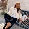 Casaco Suéter Curto Liso com Zíper Duplo Feminino Outono Inverno 2023 Cardigan de Malha Top Grosso Casual Versátil Manga Longa