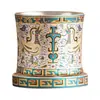 Fabricante 999 Juego de Té de Plata Dorada Taza de Té de Cerámica Patrón Auspicioso de Dunhuang Taza Giratoria Taza de Té Lujo Accesible Taza Maestra Individual