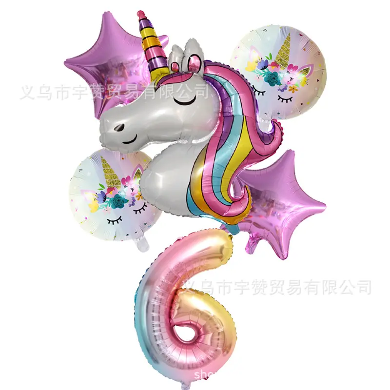 6pcs-lot-Rainbow-Unicorn-Ballo