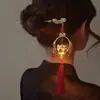 Popular Presilha de Cabelo Lanterna Brilhante Estilo Vintage, Presilha de Cabelo Lanterna de Palácio Retrô com Borla de Coelho, Acessório de Cabelo Hanfu Atacado