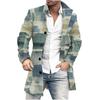 Comercio Exterior Otoño e Invierno Nuevo Abrigo de Lana Estampado Retro de Cuello Alto para Hombre Abrigo Casual para Hombre
