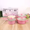 Comércio Exterior Transfronteiriço Conjunto de Utensílios de Cozinha Treze Peças Frigideira Antiaderente Panela de Sopa Panela de Leite Caixa Colorida Presente Empresarial Fabricante Atacado