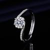 Anillo de moissanita de simulación en vivo para mujer, de 1 quilate y seis garras, de Red Book Net, de mano rápida transfronteriza, venta al por mayor de fábrica