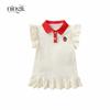 Vestido tipo polo estilo coreano para niñas Ningli, nuevo vestido de verano estilo occidental, estilo preppy para niñas pequeñas, sin mangas