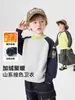 Moletom Casual Color Block Estilo Europeu para Meninos 2026 Outono e Inverno Nova Roupa Infantil para Bebês Roupa Quente de Inverno