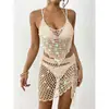 Nuevo Conjunto de Lentejuelas Estilo Comercio Exterior Transfronterizo Tejido a Mano Sexy Estilo Playa Vacacional