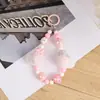 Corrente de Chaveiro Criativa Pintada à Mão de Pelúcia com Contas para Celular Pingente de Bolsa Acessórios para Bolsa de Fone de Ouvido Popular em Transmissão Ao Vivo Fofo