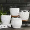 Maceta Grande de Cerámica con Bandeja para Uso Doméstico, Diseño Creativo y Único para Plantas Verdes, Chlorophytum y Suculentas