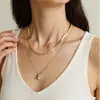 Collar con Piedra de Nacimiento de Diciembre Estilo Ins Transfronterizo para Mujer, Cadena para Clavícula con Colgante de Circonita de Moda, Acero Inoxidable