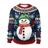 Moletom Redondo Quente de Natal Outono e Inverno 2025 da Amazon Casual Engraçado Moletom Estampado 3D Masculino e Feminino