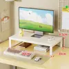 Suporte de altura ajustável para computador para mesa de escritório, prateleira para monitor de mesa, organizador de armazenamento para estação de trabalho, suporte com gavetas e base