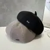 Nuevo gorro boina de lana con letra, sombrero de pintor moderno, cómodo y cálido para otoño e invierno, gorra retro artística para mujer con un ambiente artístico
