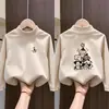 Ropa interior de felpa para niñas Otoño Invierno 2026 Estilo Nuevo Infantil Cepillada Manga Larga Elegante Ropa Interior para Niña Top de Moda