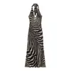 Comércio Exterior Transfronteiriço Roupas Femininas Outono 2026 Novo Vestido Europeu e Americano Retrô com Estampa Animal e Decote Halter 7837398