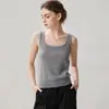 Chaleco interno de cachemira con lentejuelas de colores, cuello en U grande para mujer, cálido, sin mangas, versátil, tejido, casual, camisola de tirantes anchos