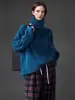 Suéter de Gola Alta de Lã para Mulheres, Estilo Nicho de Inverno, Macio e Não Irritante, Veludo Sintético de Vison, Estilo Preguiçoso, Camisa Base para Camada Interna para Outono e Inverno