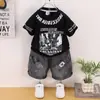 Conjunto de Verano de Manga Corta para Niños 2026 Nuevo Atuendo de Verano Elegante para Niños Conjunto de Dos Piezas con Camiseta de Cuello Redondo de Moda