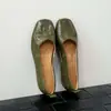 Zapatos simples de cuero suave para mujer, nuevos, versátiles y cómodos para ir al trabajo, zapatos de abuela de punta fina, bailarinas retro francesas