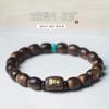 Pulsera de Agarwood Kalimantan Black Oil con Madera de Caqui Negro Cinco Sutras Pulsera Corrediza Boutique Wen Play Pulsera de Cuentas de Buda