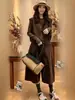 Moda casual de principios de otoño, top estampado de manga larga + chaqueta tipo chaleco para mujer, elegante y versátil, chaleco adelgazante para mujer