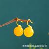 Venta Caliente Transfronteriza Tacones Altos de Biocerámica Pendientes de Bola de Ágata Perforación de Oreja Antialérgica Agujas para Oreja Pendientes de Estilo Chino Simple