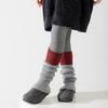 Meias Slouch Novas para Meninas Outono e Inverno Cor Blocada Tendência Quente Joelheiras de Panturrilha Infantis Meias de Panturrilha Estilo Coreano Cor Café