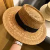 Sombrero de Paja Hueco Estilo Francés Estilo Old Money para Mujer Sombrero de Sol para Vacaciones de Verano en la Costa Sombrero de Playa Panama