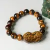 Pulseira de Pedra Olho de Tigre Amarelo no Atacado, Pulseira de Jade com Contas Redondas de Pedra Olho de Tigre, Pulseira Olho de Gato para Homens e Mulheres, Pulseira de Contas Budistas de 6 a 20mm